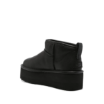 UGG Classic Ultra Mini Platform Boot Black Leather - Image 3