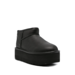 UGG Classic Ultra Mini Platform Boot Black Leather - Image 2