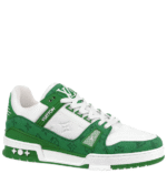 Louis Vuitton Trainer Green Monogram Denim White - Image 6
