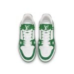 Louis Vuitton Trainer Green Monogram Denim White - Image 5