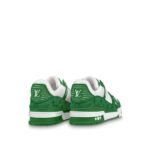 Louis Vuitton Trainer Green Monogram Denim White - Image 4