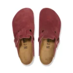 Birkenstock Red Boston Suede Clogs - Image 3