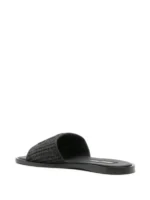 Miu Miu Raffia-effect woven Black slides - Image 3