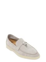 Loro Piana Summer Charms Walk Loafer Suede Pearl Grey - Image 2
