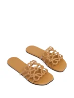 Loewe Petal Anagram slide Camel in soft calfskin - Image 4