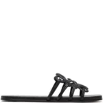 Loewe Petal Anagram slide black in soft calfskin
