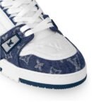 Louis Vuitton LV Trainer Monogram Denim White Blue - Image 6