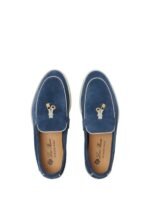 Loro Piana Summer Charms Walk Loafer Suede Ocean Heart - Image 4