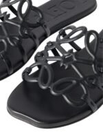 Loewe Petal Anagram slide black in soft calfskin - Image 3