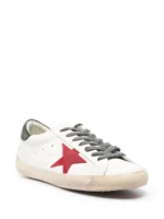 Golden Goose Super-Star with red suede star and green leather heel tab - Image 4
