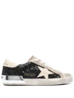 Golden Goose Stardan n black glitter with cream star and suede inserts