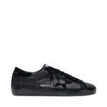 Golden Gosse Super-Star in black nappa with black suede star and heel tab