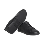 ZEGNA BLACK DEERSKIN TRIPLE STITCH™ SNEAKERS - Image 3