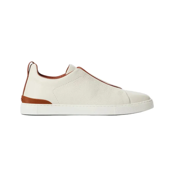 2DCABDBE-CE77-4404-8F9B-1BDE8963276B Zegna Triple Stitch leather sneakers WHITE TRIPLE STITCH - Image 1