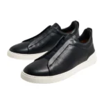 Zegna Navy Blue Deerskin Triple Stitch - Image 2