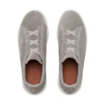 Zegna Grey Mélange Suede Triple Stitch™ Sneakers - Image 2