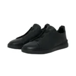 ZEGNA BLACK DEERSKIN TRIPLE STITCH™ SNEAKERS - Image 5
