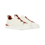 Zegna Triple Stitch leather sneakers WHITE TRIPLE STITCH - Image 5